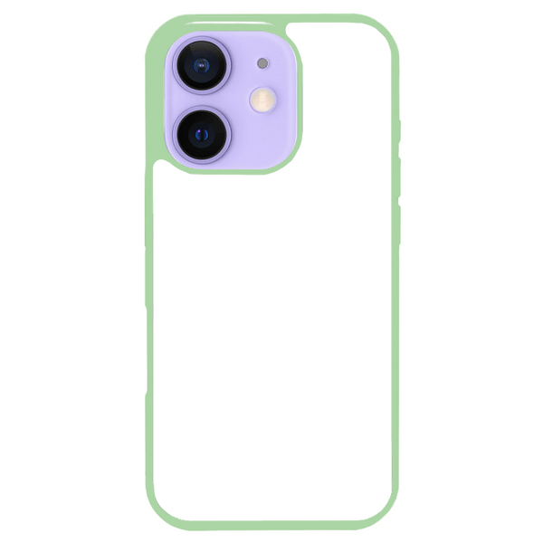 Coque iPhone 12 Mini personnalisée en silicone TPU souple – impression par presse thermique haute qualité – fabriquée en France – protection antichoc personnalisable – Dealer De Coque – coque sur-mesure avec photo  – protection antichoc originale pour iPhone 12 Mini - Vert d'eau - Silicone