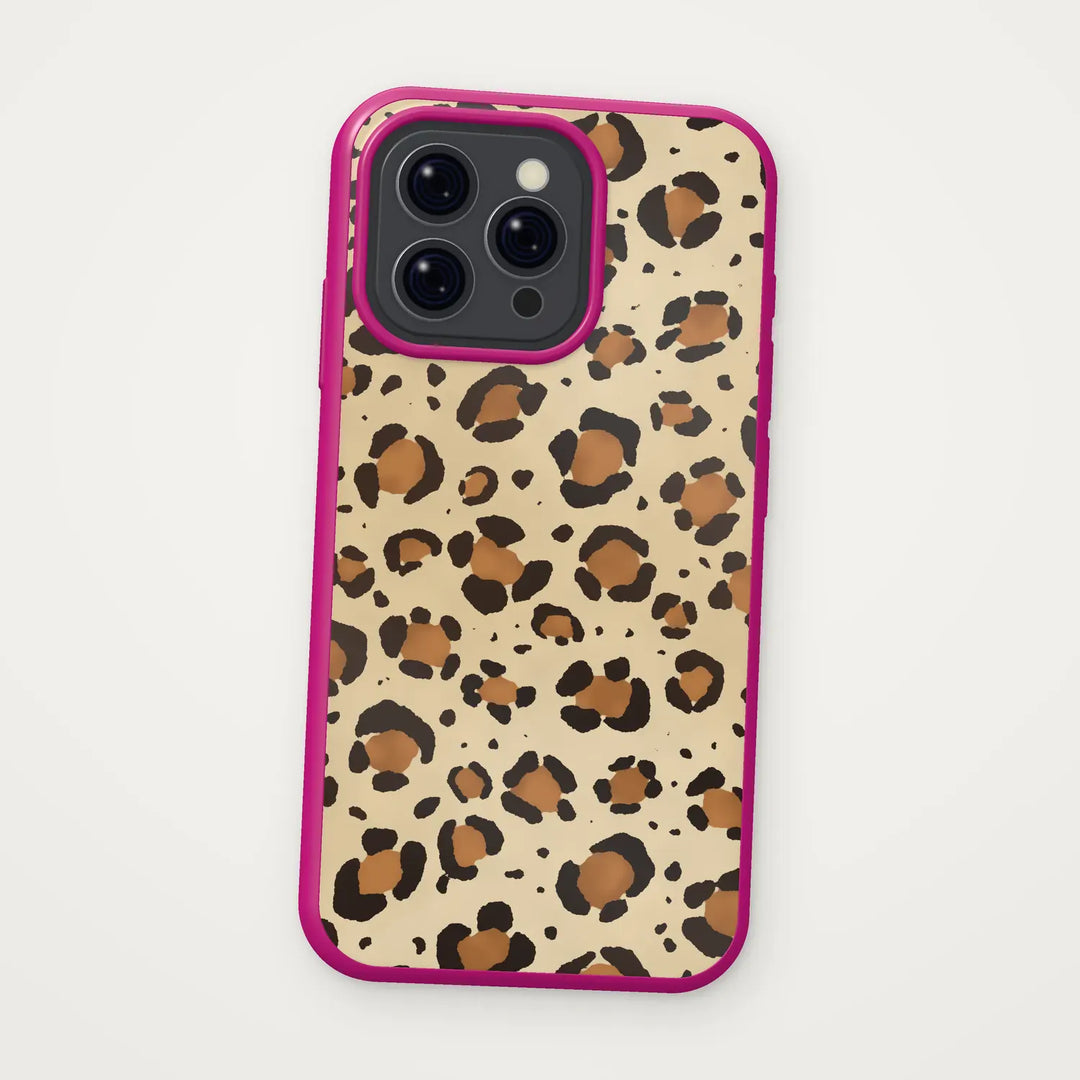 Dealer De Coque Coque à motifs iPhone 17 Pro Max / Contour couleur / Magenta Coque Léopard