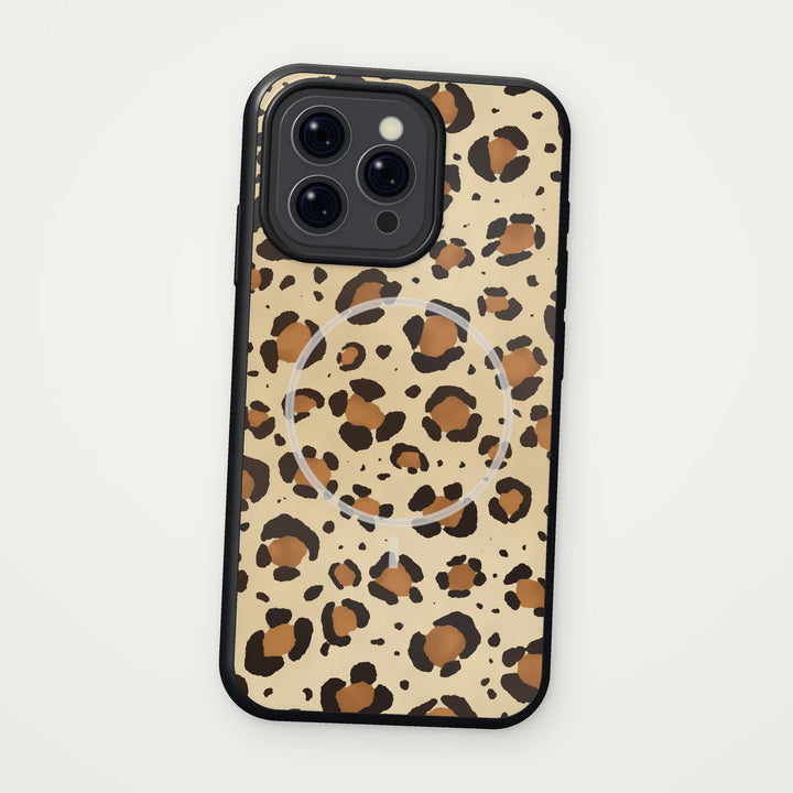 Dealer De Coque Coque à motifs iPhone 17 Pro Max / Contour couleur / Noir MagSafe Coque Léopard