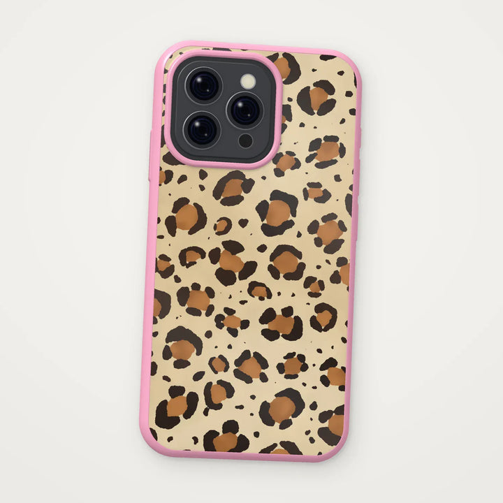 Dealer De Coque Coque à motifs iPhone 17 Pro Max / Contour couleur / Rose Coque Léopard