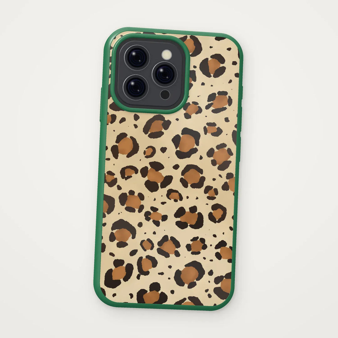 Dealer De Coque Coque à motifs iPhone 17 Pro Max / Contour couleur / Vert foncé Coque Léopard
