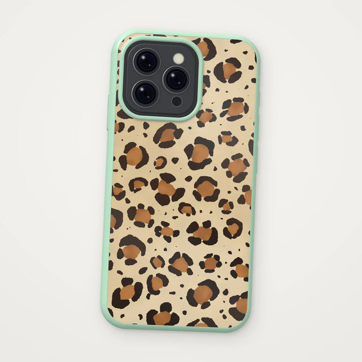 Dealer De Coque Coque à motifs iPhone 17 Pro Max / Contour couleur / Vert léger Coque Léopard