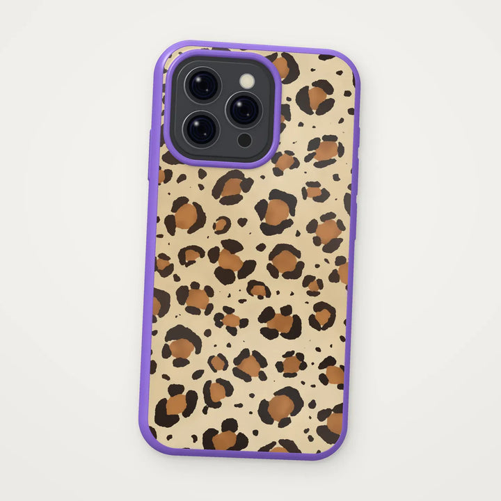Dealer De Coque Coque à motifs iPhone 17 Pro Max / Contour couleur / Violet Coque Léopard