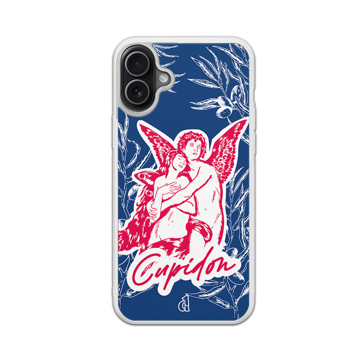 Coque blanche Cupidon pour iPhone, Samsung, Xiaomi, Oppo, Google Pixel