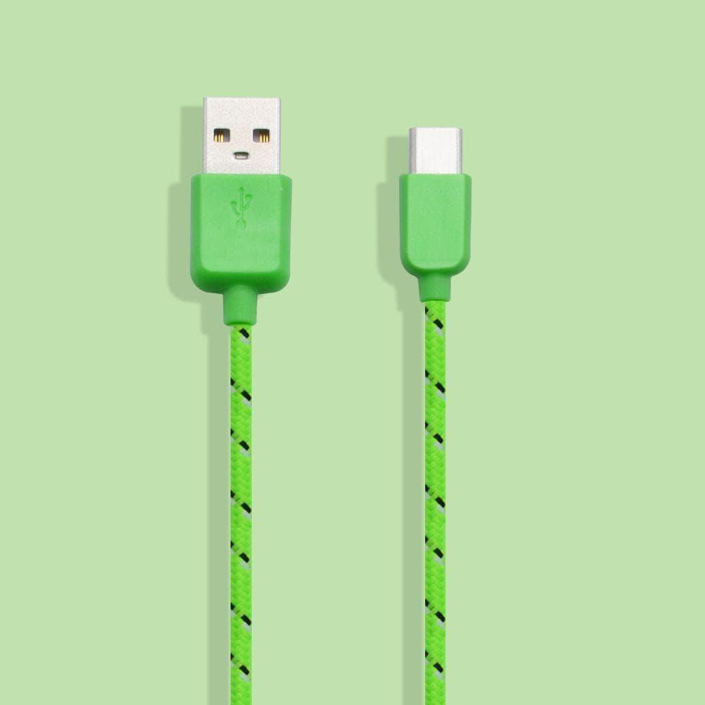 Cable téléphone USB USB C vert résistant