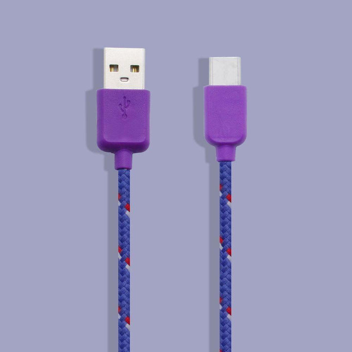 Câble chargement de téléphone violet USB vers USBC