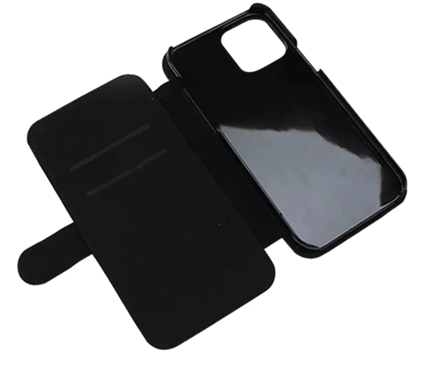 Intérieur étui iPhone avec porte-carte et protection silicone noir