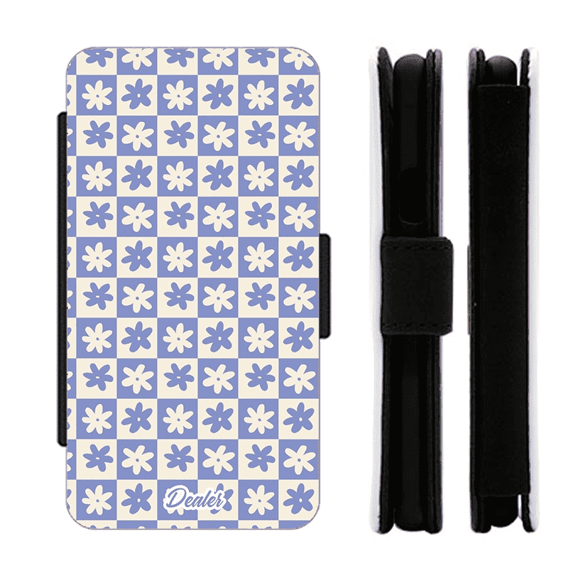 Housse protection téléphone fleurs bleu vintage rétro impression personnalisée pour iPhone