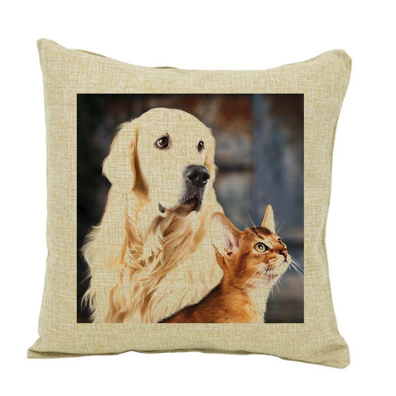 Dealer De Coque Housse de Coussin Personnalisable Imitation Lin